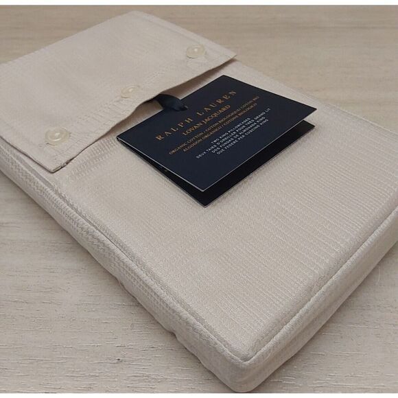 Ralph Lauren LOVAN JACQUARD 100% Organic Cotton Two King Pillowcases PLATINUM - Picture 6 of 8